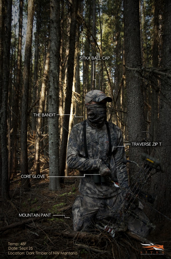 best elk camo, elk hunting sitka gear, Gore Optifade, Sitka bandit, Sitka core glove, sitka travse zip t